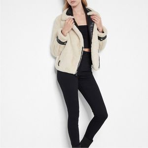 NWT Express faux fur moto jacket XL